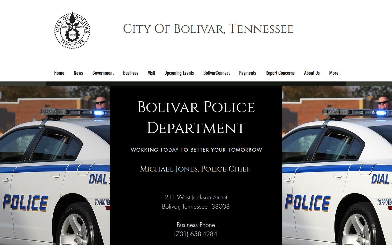 Bolivar Police Department official webpage