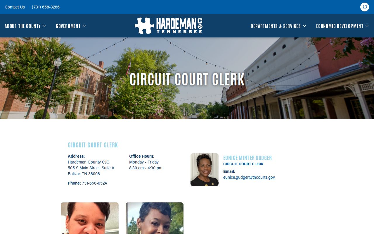 Hardeman County Circuit Court Clerk page for court disposition records